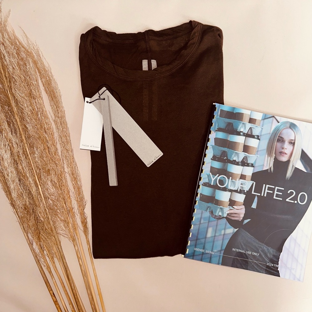 RICK OWENS Brown Semi Sheer Long Sleeve
